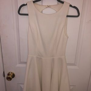 Open-back white skater dress